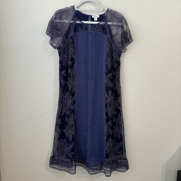 Sundance Dress Womens Size Medium Lace Purple Lined Shift - Picture 1 of 8